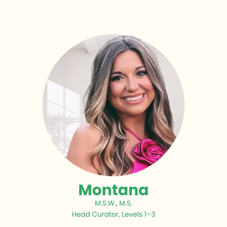 Montana, M.S.W., M.S., Head Curator, Levels 1 to 3